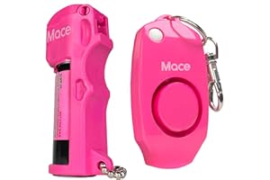 Mace Personal Safety Alarm & Mace Pepper Spray Kit - Loud 130db Siren with Built in Emergency Whistle, 10 Feet Range Pocket Model (0.42 oz) Self Defense Pepper Spray for Women & Men - Neon Pink