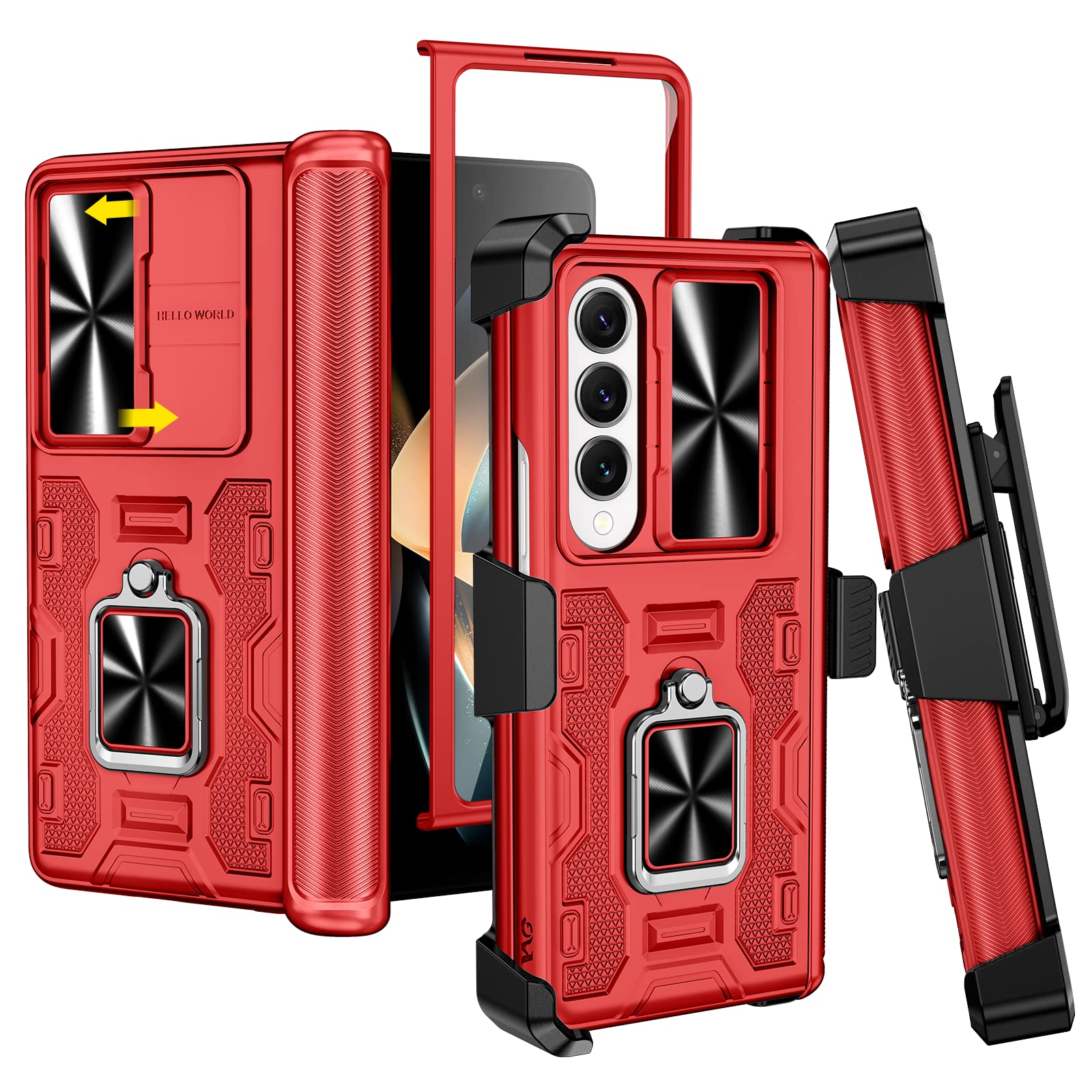 VEGO for Galaxy Z Fold 4 Case with Kickstand, Hinge