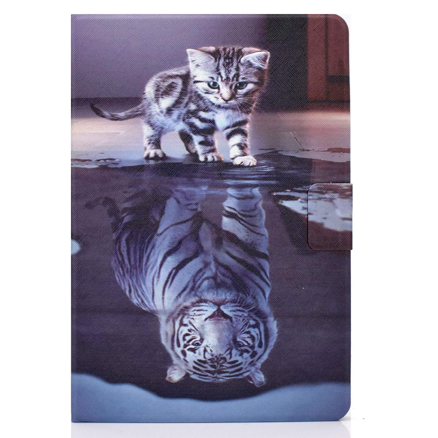 Succtop Case for Galaxy Tab A7 10.4" 2020, Folio Flip PU Leather Cover Case, Standing Wallet Protective Tablet Case, Samsung Galaxy Tab A7 T500/T505/T507, Cat and Tiger