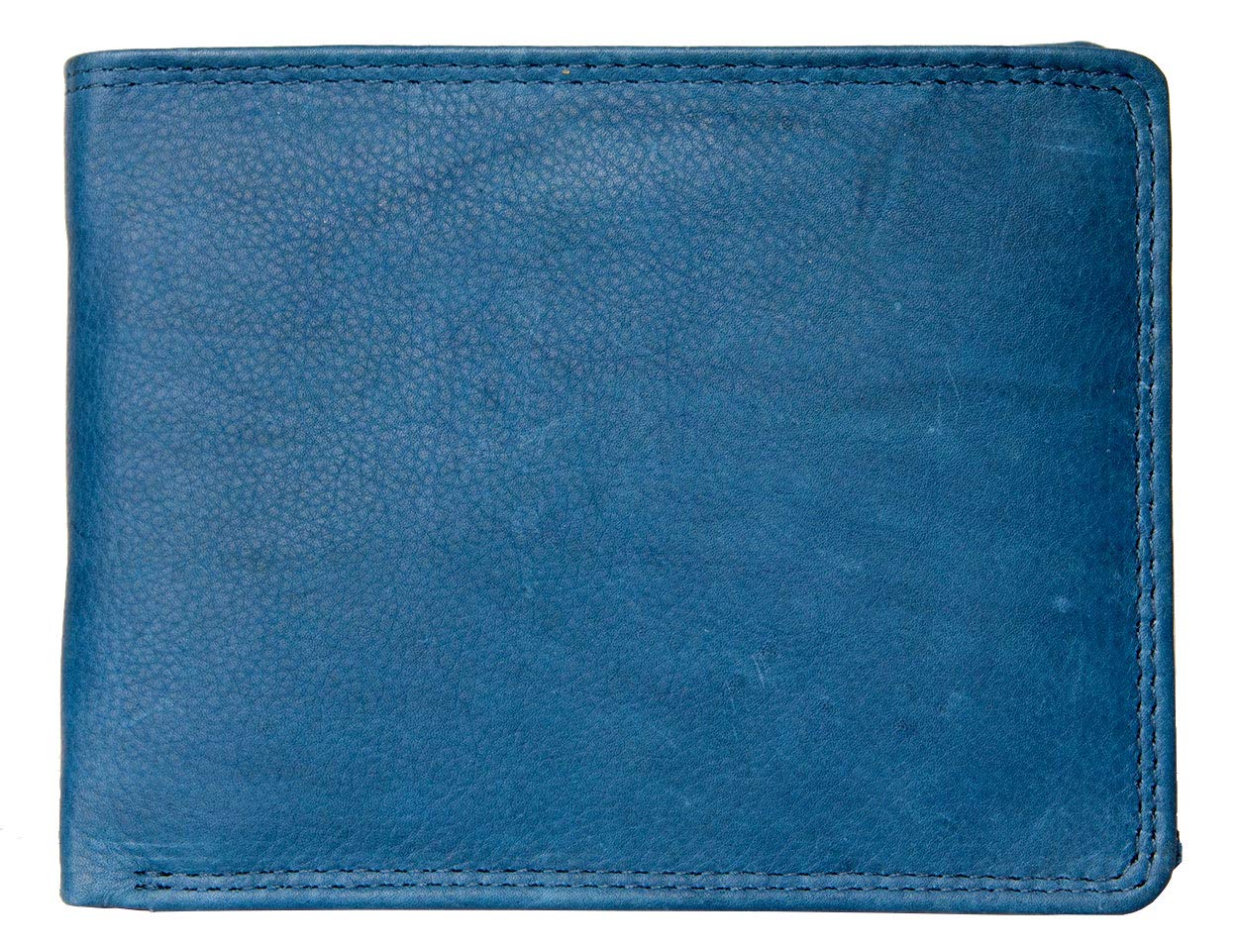 Blue Soft Genuine Leather Wallet with RFID (Data Protection)