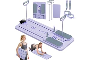 Pilates Reformer Set, ESBANY Pilates Board with Phone Holder, Multi-Purpose Foldable Pilates Reformer Machine, Portable Home Pilates Slider Board Equipment for Home Workout, Fitness, Exercise, Abs