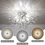 Rayofly Modern Crystal Ceiling Light Fireworks 6 G9 LED Chrome view 5