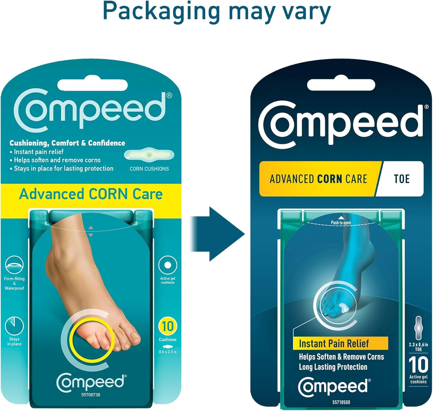 Compeed Advanced Corn Care Cushions 10 Count Corn Toe Pads (2 Packs): Health & Personal Care
