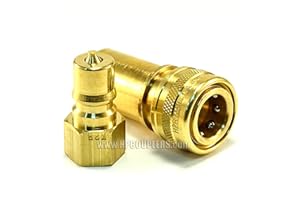 HPCOUPLERS 4 Sets Carpet Cleaning 1/4" Brass Quick Disconnect Coupler Plug Hose Wand Extractor