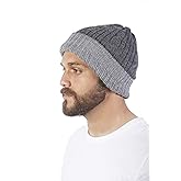 RAYMIS Reversible Alpaca Wool Hat - Warm & Soft Peruvian Unisex Beanie