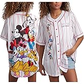 Disney Womens Baseball Jersey - Mickey Mouse Lightning McQueen Marie, Lilo and Stitch Womens Baseball Shirt