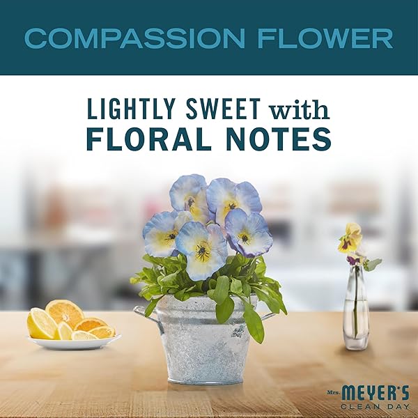MRS. MEYER’S CLEAN DAY LIQUID FABRIC SOFTENER, INFUSED WITH ESSENTIAL OILS, PARABEN FREE, COMPASSION FLOWER, 32 OZ (32 LOADS)
