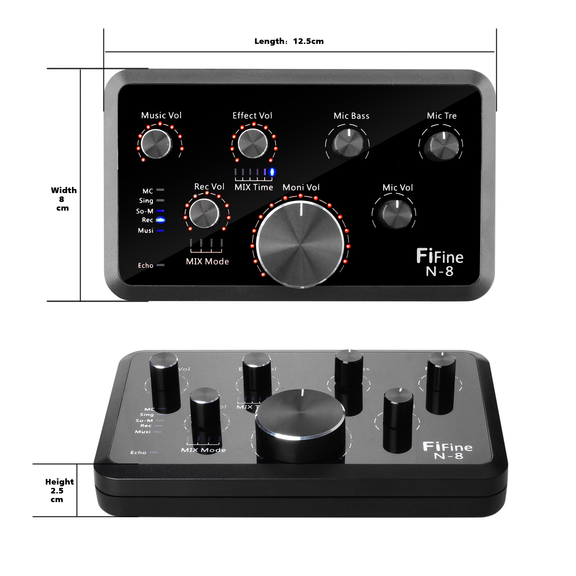 External Sound Card Fifine Audio Recording Interface USB Sound Box and
