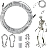 Replacement Tether Cable Guy Wire for 12 ft Skeleton, Replaces Part U | 12 FT Skeleton Replacement Accessories with Adjustable Stainless Steel Cable, Buckles and Metal Hooks for Outdoor Support