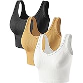 PINKSAVIOR 3 Pack Crop Tank Tops for Women V Neck Sleeveless Basic Tanktops for Workout Yoga Shirts