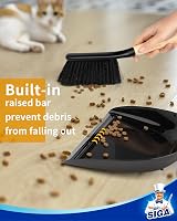 MR.SIGA Dustpan and Brush Set Bamboo Handle Durable Bristles Lightweight Black view 5