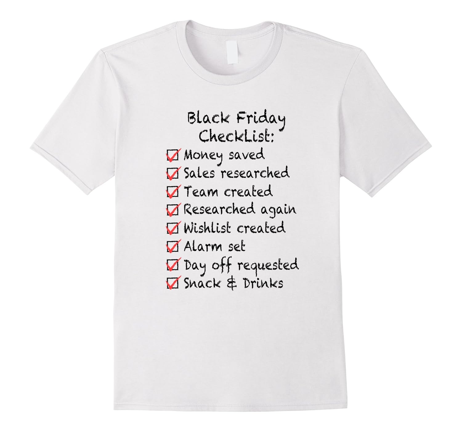 Funny Black Friday Checklist Shopping Team Gift Tee Shirt-ANZ