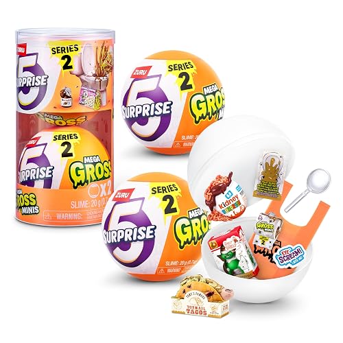 5 SURPRISE Mega Gross Minis Series 2 by ZURU Boys, Mystery, Collectible, Mini, Parody (2 Capsules)