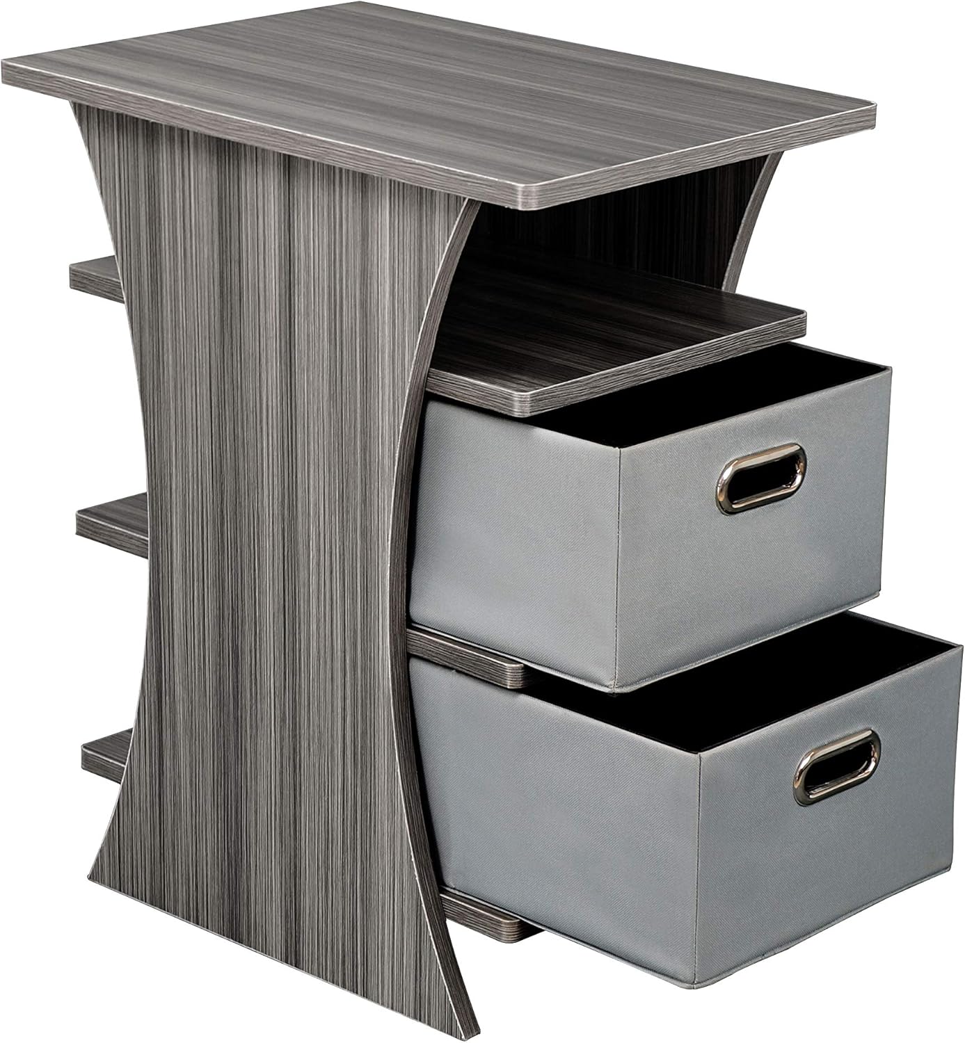 Home Office File Cabinet 14 X 20 X 24 Inches 3 Tier Side Table Randefurn End Table Nightstand With 2 Drawer Brown Side Table For Bedroom Living Room Study Telephone Tables