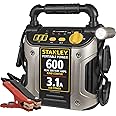 STANLEY J309 Portable Power Station Jump Starter 600 Peak Amp Battery Booster, 3.1A USB Ports, Battery Clamps