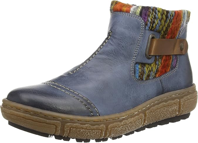 Amazon.com | Rieker Womens L. Zipper Boots Ocean/Mogano/Orange-Multi Size 42 M EU | Boots