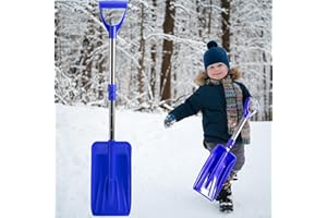 SFCDDTLG 27.5-33.5 Inch Adjustable Kids Snow Shovel- Detachable Kids Digging Snow Shovel with D-Grip Handle- Durable Beach Snow Shovels for Kids Outdoor Yard Garden Activities