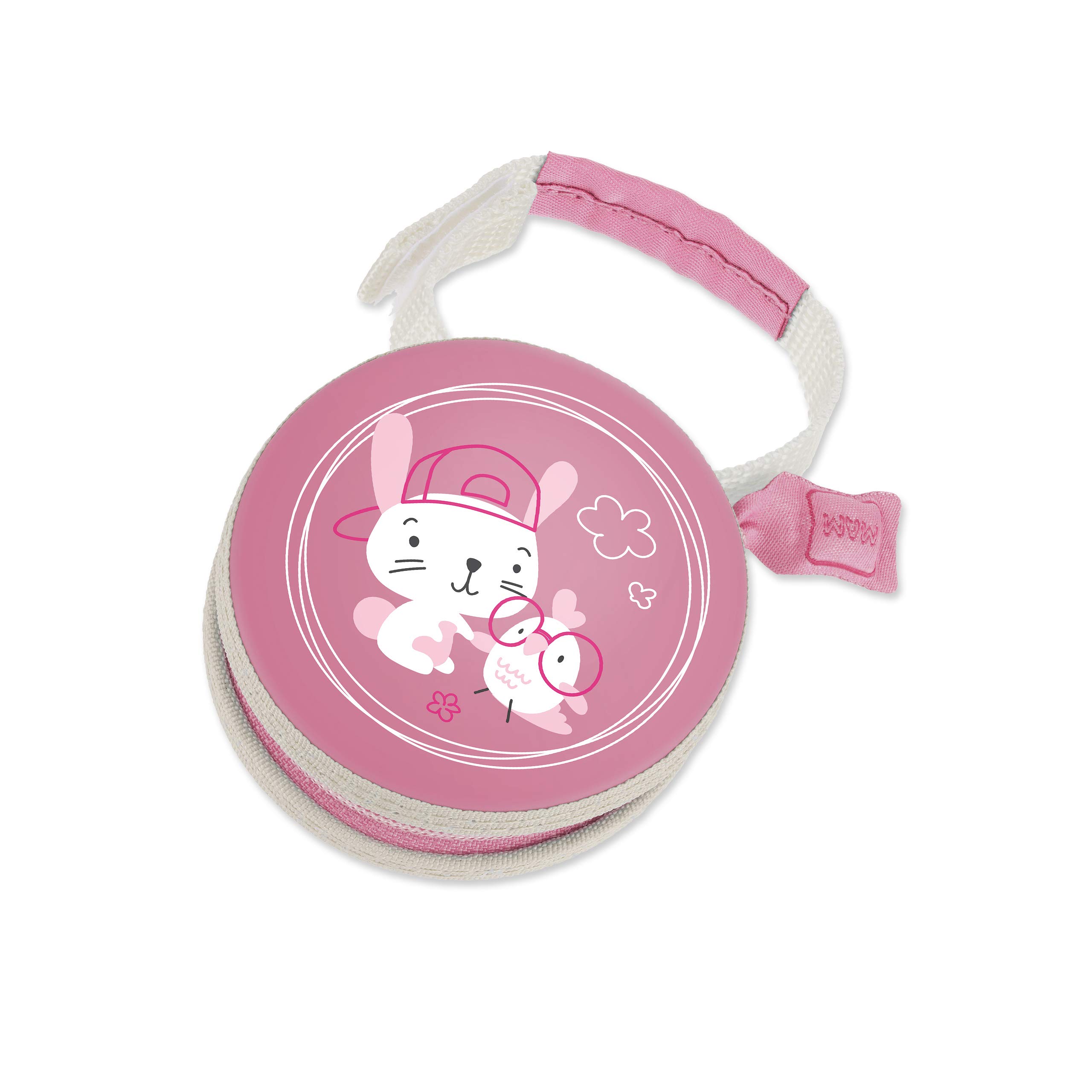 MAM Pod dummy bag, practical for storing 2 dummies, dummy box with Velcro fastener for flexible attachment, bunny