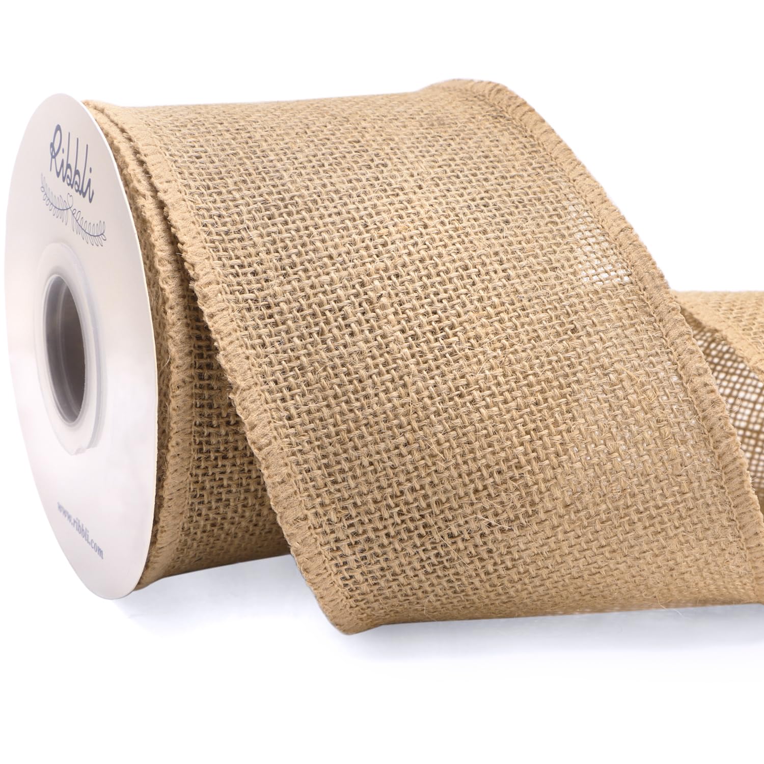Photo 1 of Ribbli Jute Burlap Ribbon 4 Inch x 10 Yard,Natural Solid Ribbon for Crafts,Gift Wrapping,Wreath,Tree Decoration,Outdoor Decoration(Non-Wired)
