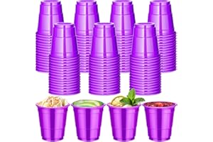 cssopenss 120 Pcs 2 oz Purple Shot Cups purple plastic shot Glasses Halloween Shot Glasses Disposable for Drinking Tastings Served Snacks Jello Tastings and Samples