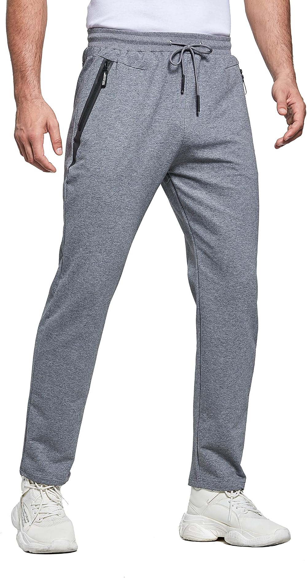 HCSS Mens Joggers Tracksuit Bottoms Dark Grey S with Zip Pockets Elasticated