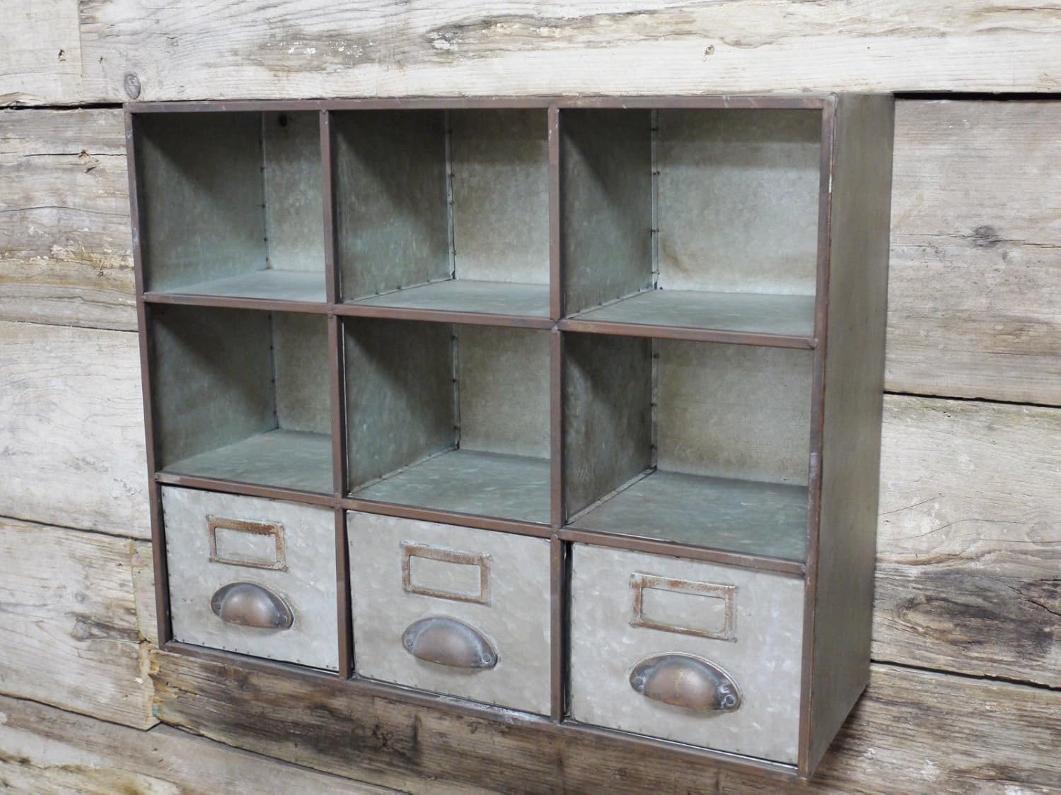 Industrial Furniture Pigeon Hole 3 Drawers Storage Cabinet
