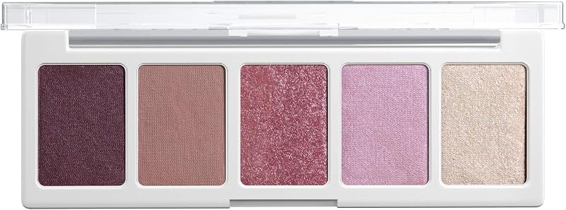 , paleta de cores Icon 5-Pan, paleta de sombras, 5 cores intensamente pigmentadas para maquilhagem diária, fórmula de longa duração, fácil de misturar, petalette