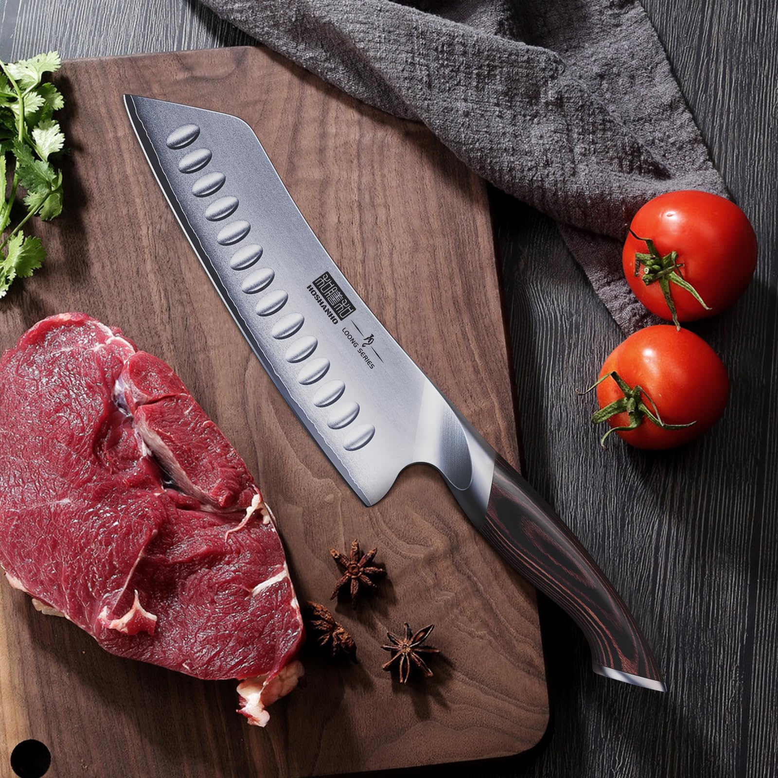 HOSHANHO Santoku Messer, Ultra Scharfe Küchenmesser Kochmesser 5