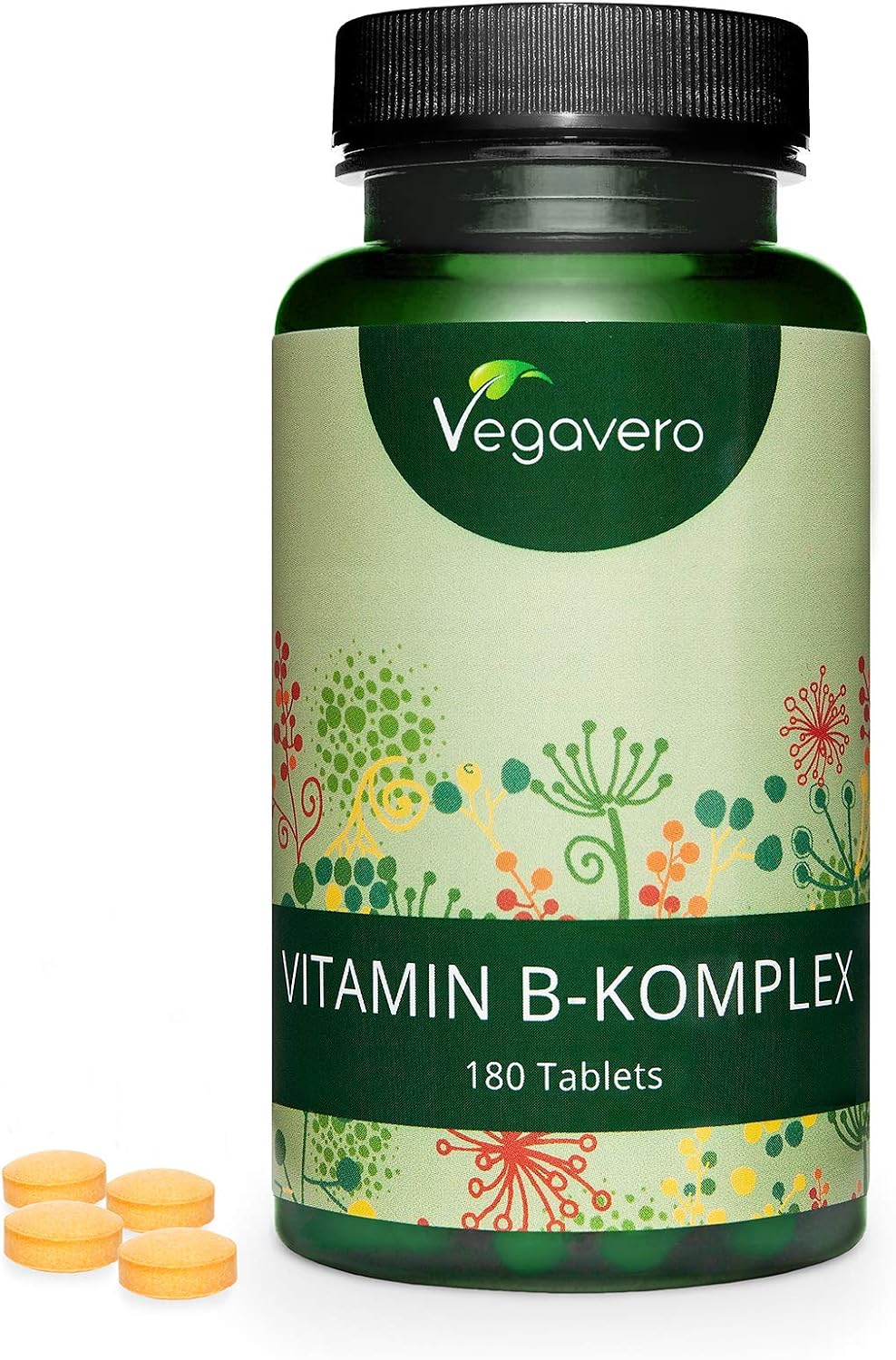 Vegavero Vitamin B Complex + Choline, 180 count (Pack of 1)