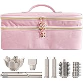 Jenlan Hair Dryer Organizer Bag, Double Layer Heat Resistant Storage Case for Blow Dryer & Styling Tools | Travel Carrying Pouch for One-Step Volumizer, Brushes, Clips(Pink)