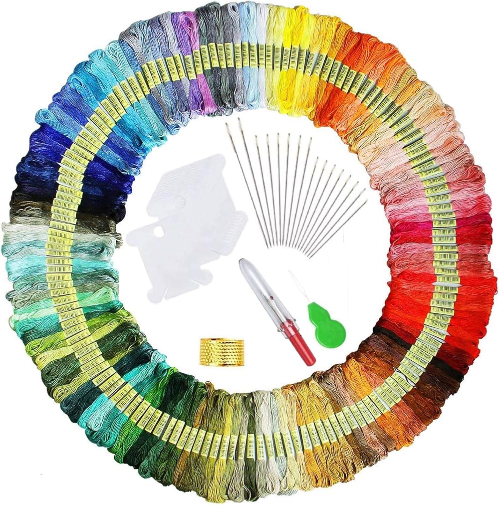 150 Skeins Cotton Embroidery Thread by LauCentral - Vibrant Colors Kit
