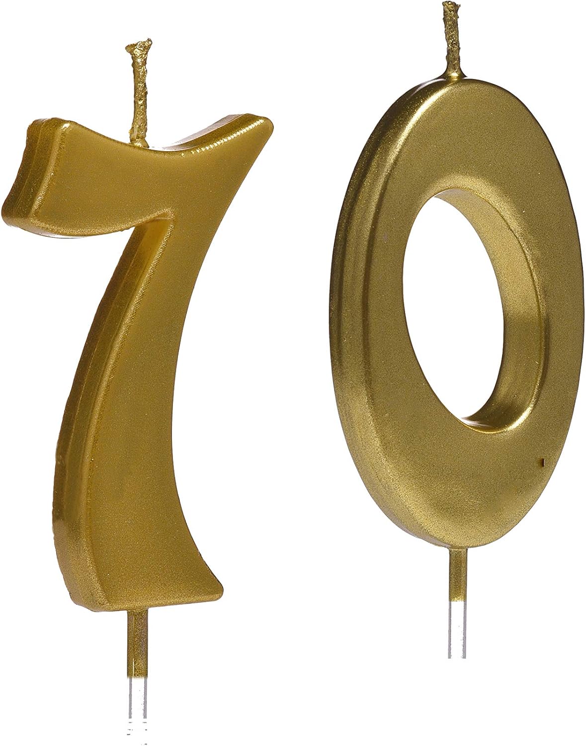 Amazon Com Gold 70th Birthday Candles Number 70 Cake Topper For Party Decoration Home Kitchen