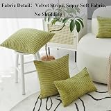 Home Brilliant Grass Green Corduroy Cushion Covers 50x50 cm Pack of 2 view 2