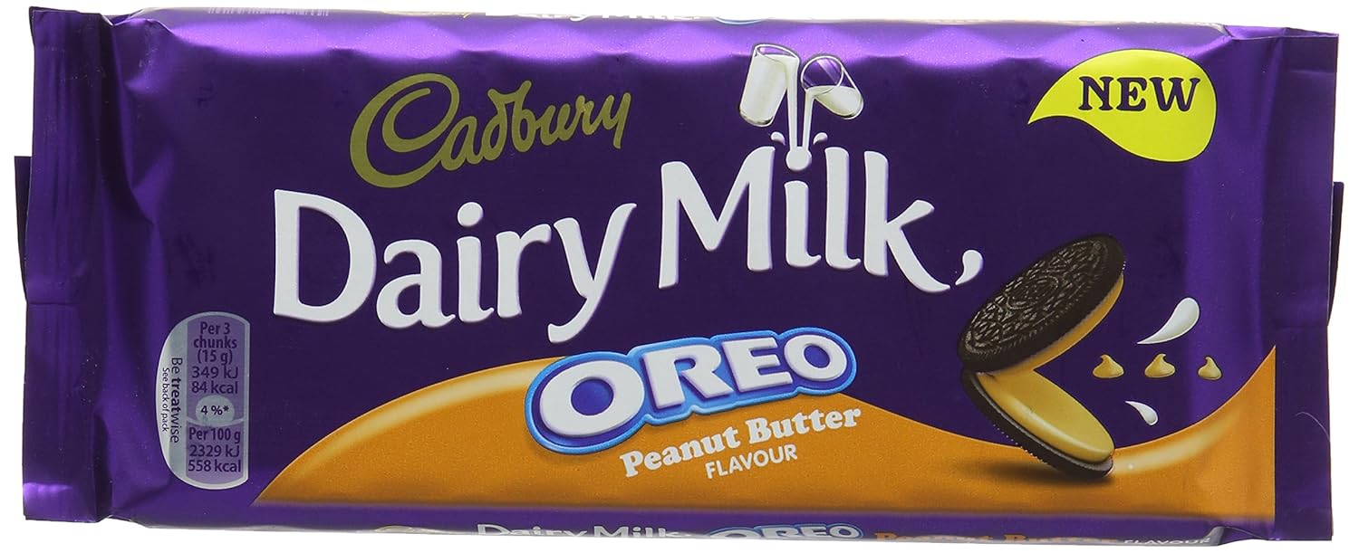 Cadbury Dairy Milk With Oreo Peanut Butter Chocolate Bar, 120 g Amazon