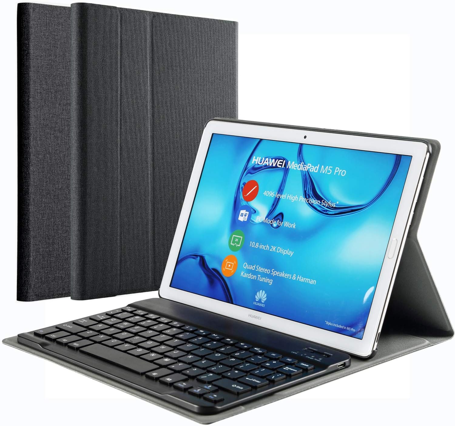 KILISON Keyboard Case for Samsung Galaxy Tab S6 Lite [QWERTY], Smart Cover with Magnetically Detachable Wireless Keyboard Cover for Samsung Galaxy Tab S6 Lite 10.4 2020 SM-P610/SM-P615, Black