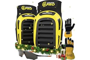 CARIB GEAR PRO USA Work Knee Pads for Men and Women Heavy Duty Gel Construction Knee Pads with Anti Slip Straps for Flooring Tiling Gardening Includes Leather Gloves and Safety Glasses