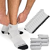 Premium Bamboo Rayon Quarter Crew Socks for Men Moisture Wicking Odor Control Cushioned Sole Breathable Work Socks