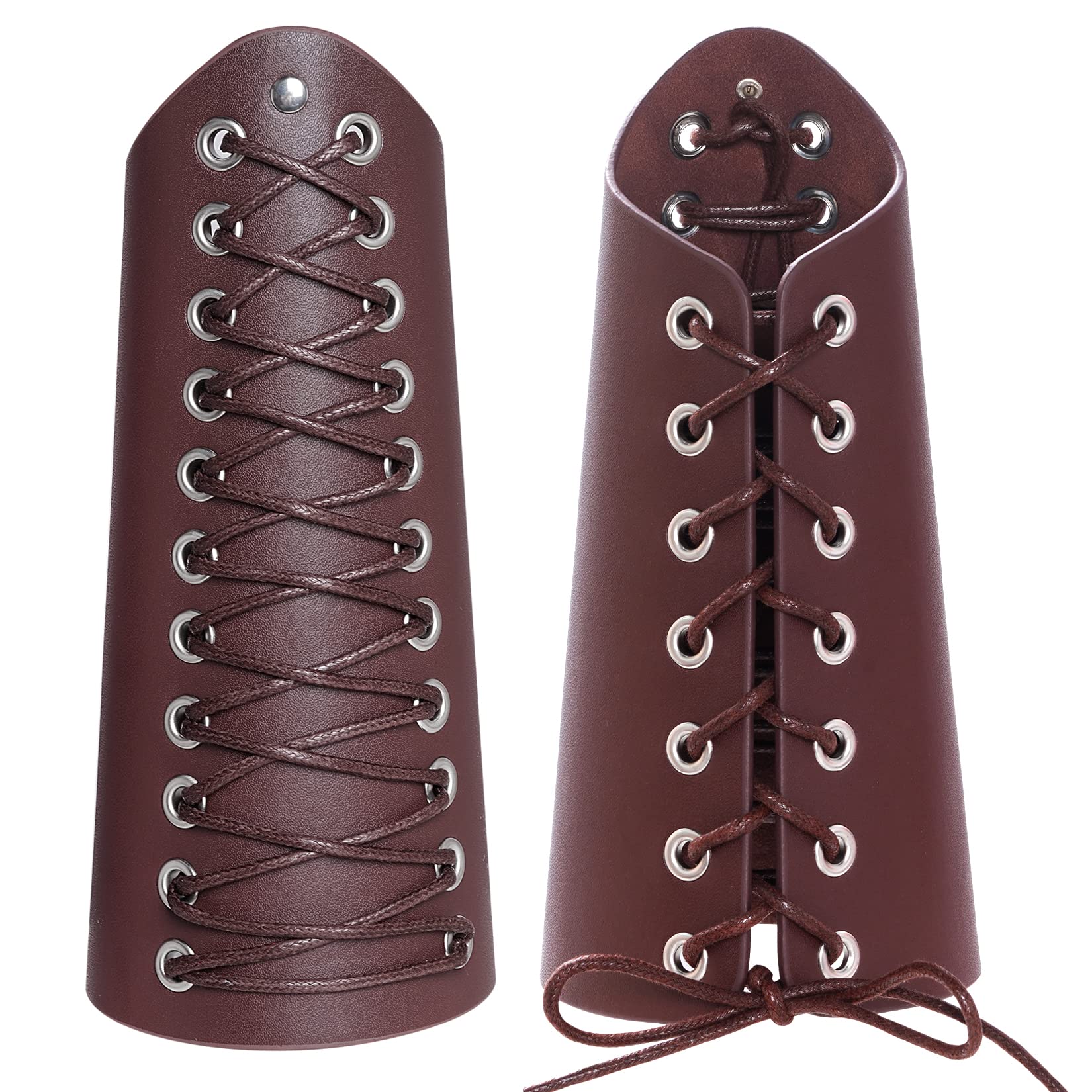 jerbro 1 Pair Medieval Bracers Viking Leather Buckle Bracers Arm Guard Gothic Arm Guard Punk Bracelet Costume Accessory for Halloween Cosplay Carnival