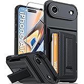 Oneagle Wallet for iPhone Air Case with Card Holder (4-5 Cards) [RFID Blocking] [Screen Protector] Full Camera Protection Case with Kickstand 15FT Shockproof Heavy Duty Phone Case for iPhone 17 Air