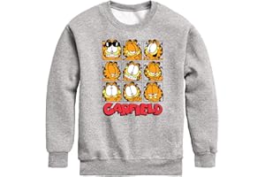HYBRID APPAREL - Garfield - Faces Grid - Toddler and Youth Crewneck Fleece Sweatshirt