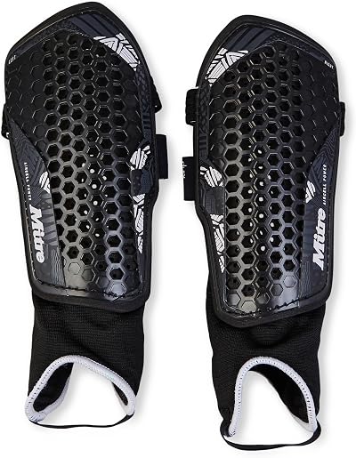 Mitre Aircell Ankle Protection Shin Pads Lightweight Breathable Black/White XS