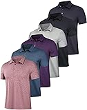 OYGSieg 6 Pack Mens Polo Shirts Performance Short