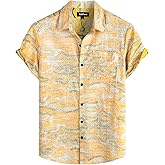 VATPAVE Mens Front Pocket Hawaiian Shirts Casual Floral Shirts Short Sleeve Button Down Beach Tropical Shirts
