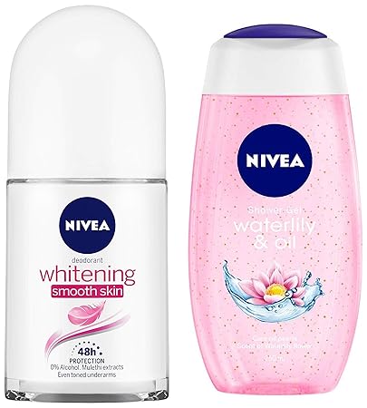 Buy Nivea Deodorant Roll On Whitening Smooth Skin 50ml And Nivea Shower Gel Water Lily Oil Body Wash Women 250ml Online At Low Prices In India Amazon In