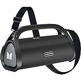 Monster Adventurer Max Bluetooth Speaker, IPX7 Waterproof Portable Speaker with Double Subwoofer, 100W Stereo Sound and Rich Bass, Wireless Outdoor Speakers for Home, Beach, 24H Play, Silver