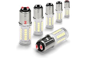 ZIOMITUS 12V Low Voltage BA15D LED Bulbs 5W 500lm,Double Contact Bayonet 1142 1076 1130 1176 1075 S8 90 1004 Bright White 6000K for RV Camper Trailer Boat Marine Trunk Interior Landscape Anchor Lights,5Pack