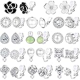 NEWITIN 16 Pairs Clip On Earrings for Women Cute Earring Charming Fashion Dangle Drop Earring Non Piercing Clip on Dangle Earrings for Women