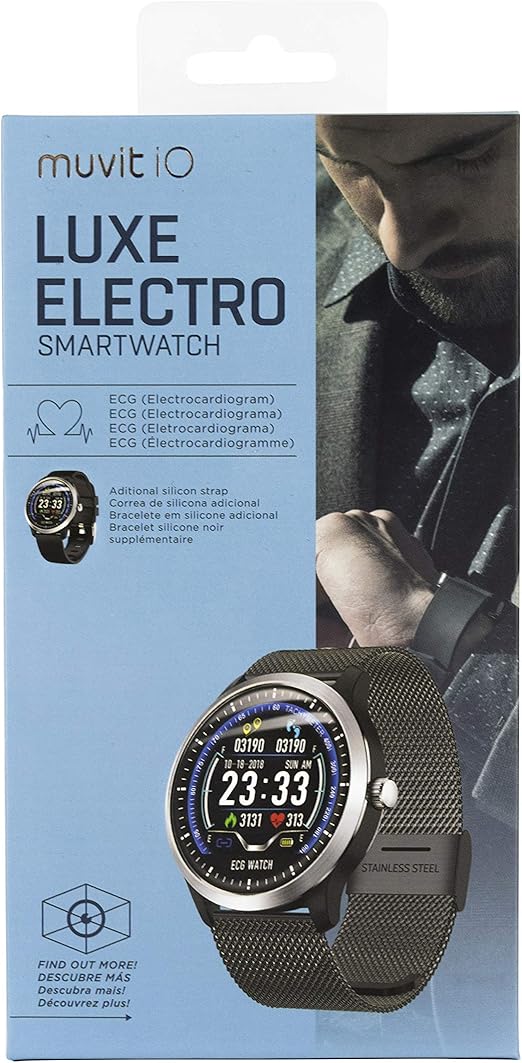 muvit iO Reloj de Actividad y Salud Luxe Electro Negro 2 Correas ...