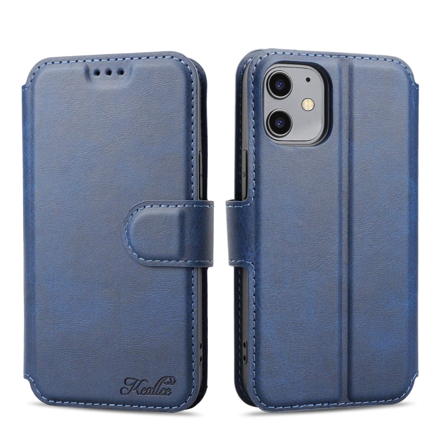 Keallce Compatible for iPhone 12 Mini Case, Premium PU Leather Wallet Flip Cover Designed with iPhone 12 Mini Case Cover- 5.4'',Blue