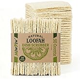 Natural Loofah Dish Sponge (Pack 30) Multipurpose Dish Sponges - 100% Biodegradable Compostable Dishwashing Scouring Pad Zero Waste (2.75" x 2.75" Each)
